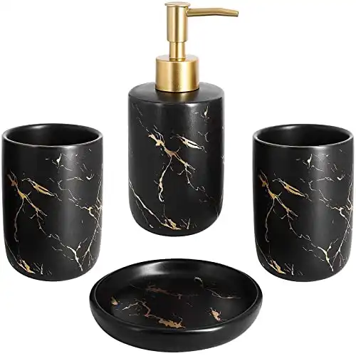 Seifenspender Set Keramik Marmor