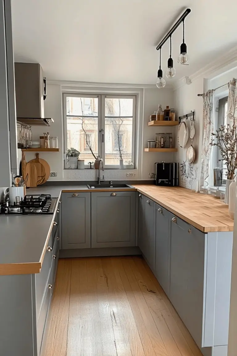 18 Einrichtungsideen für kleine graue Küchen