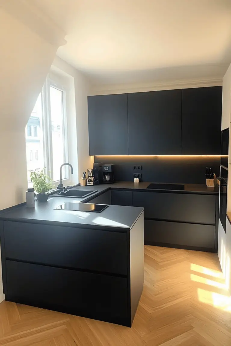 14 Einrichtungsideen für kleine schwarze Küchen
