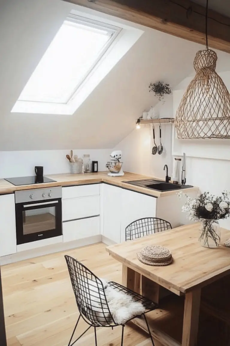 12 Ideen für kleine Küchen mit Dachschräge