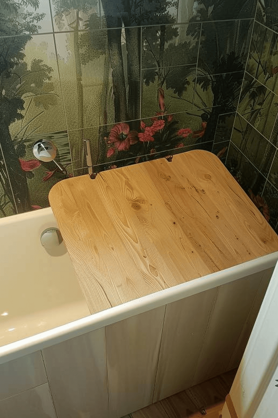 badewanne abdecken mit holzbrett