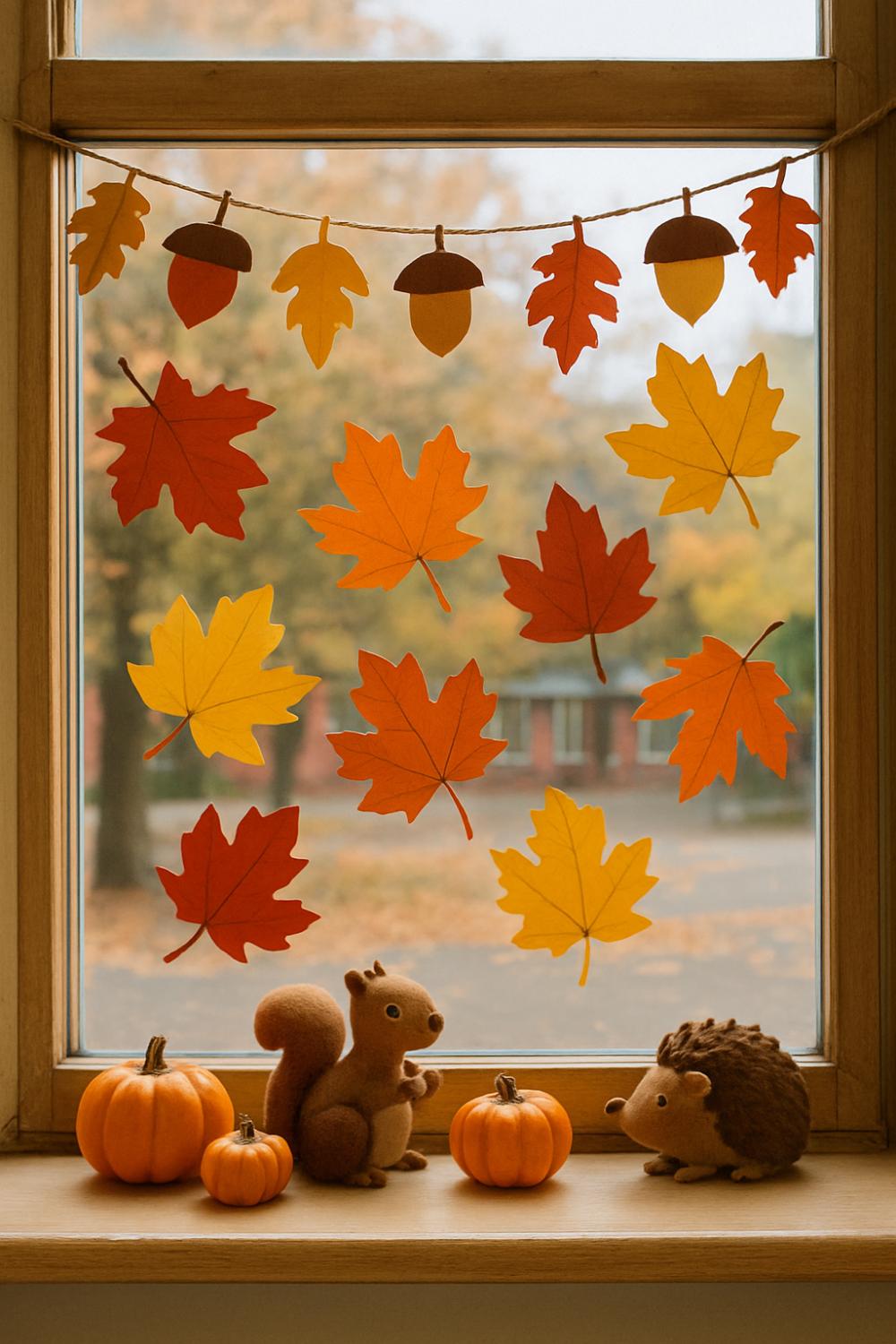 Gestalte Herbstdeko für die Grundschule
