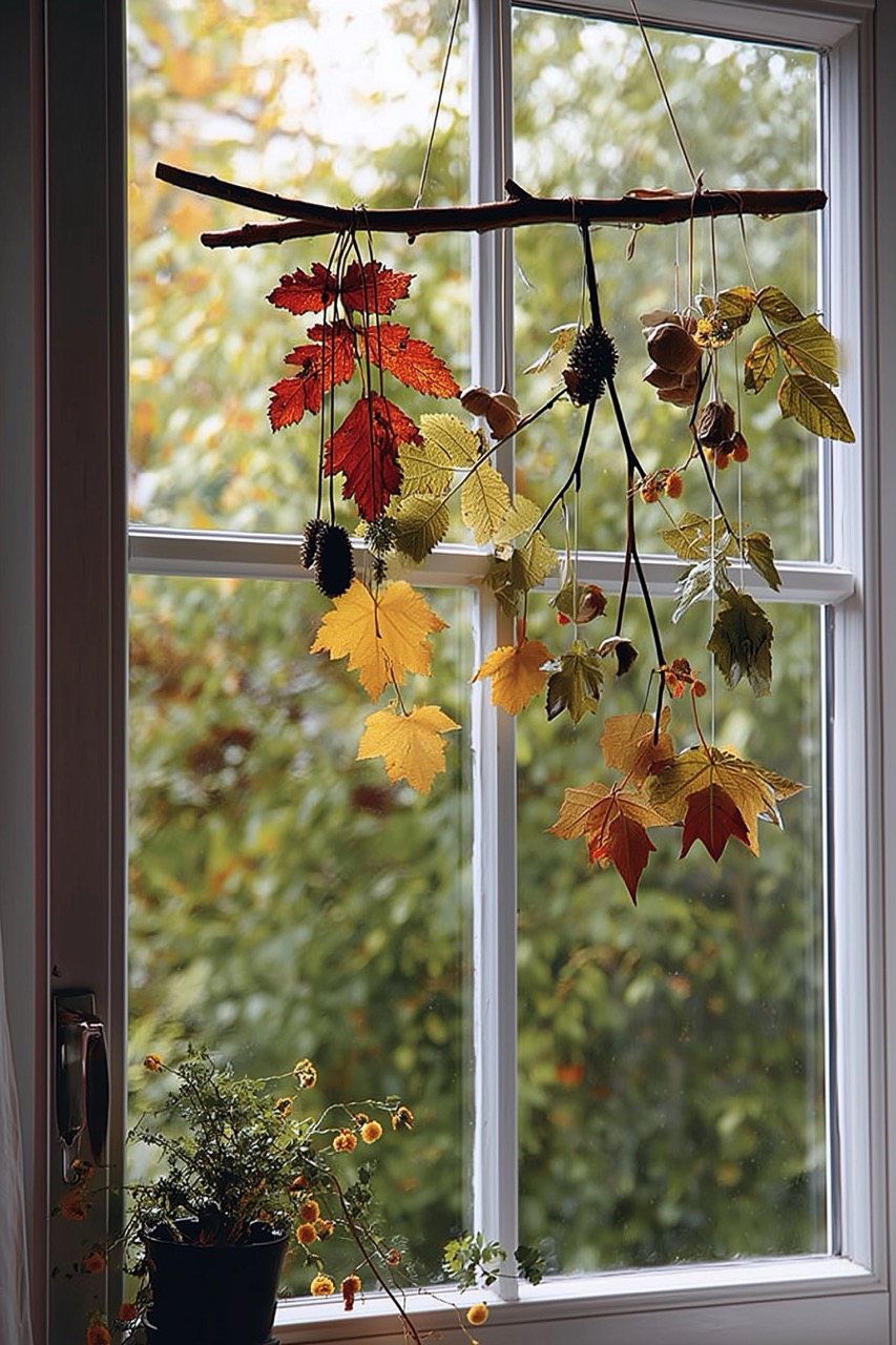 Hänge Herbstdeko auf: Aus bunten Blättern