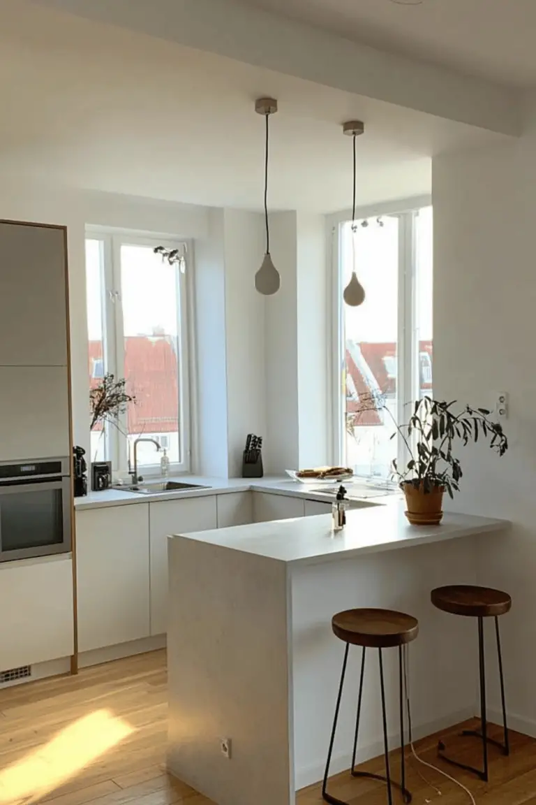 15 Einrichtungsideen für kleine Küchen mit Theke!