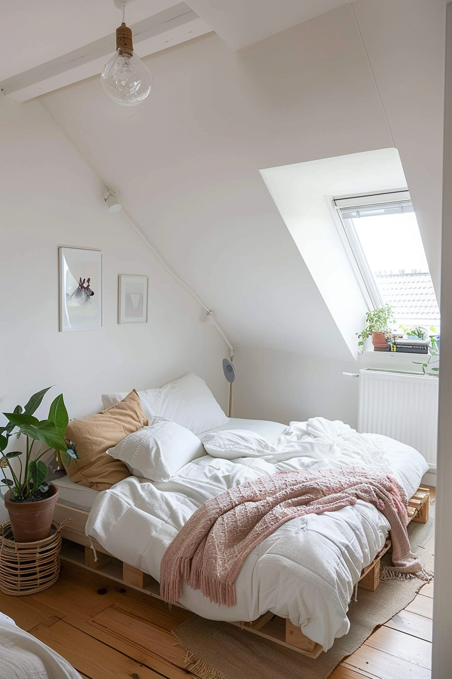 kleine schlafzimmer mit dachschräge einrichten