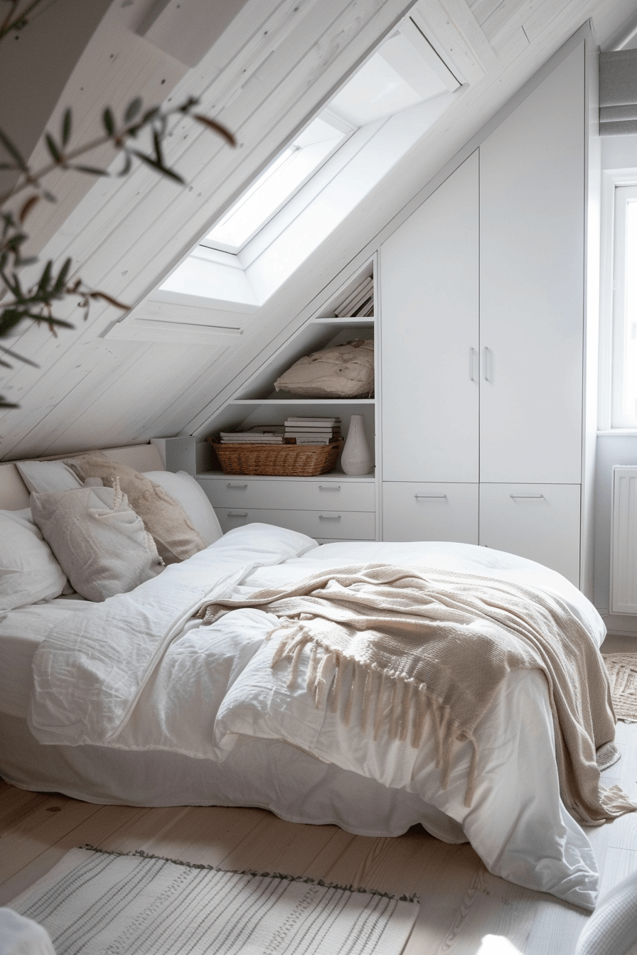 kleines schlafzimmer mit dachschräge einrichten