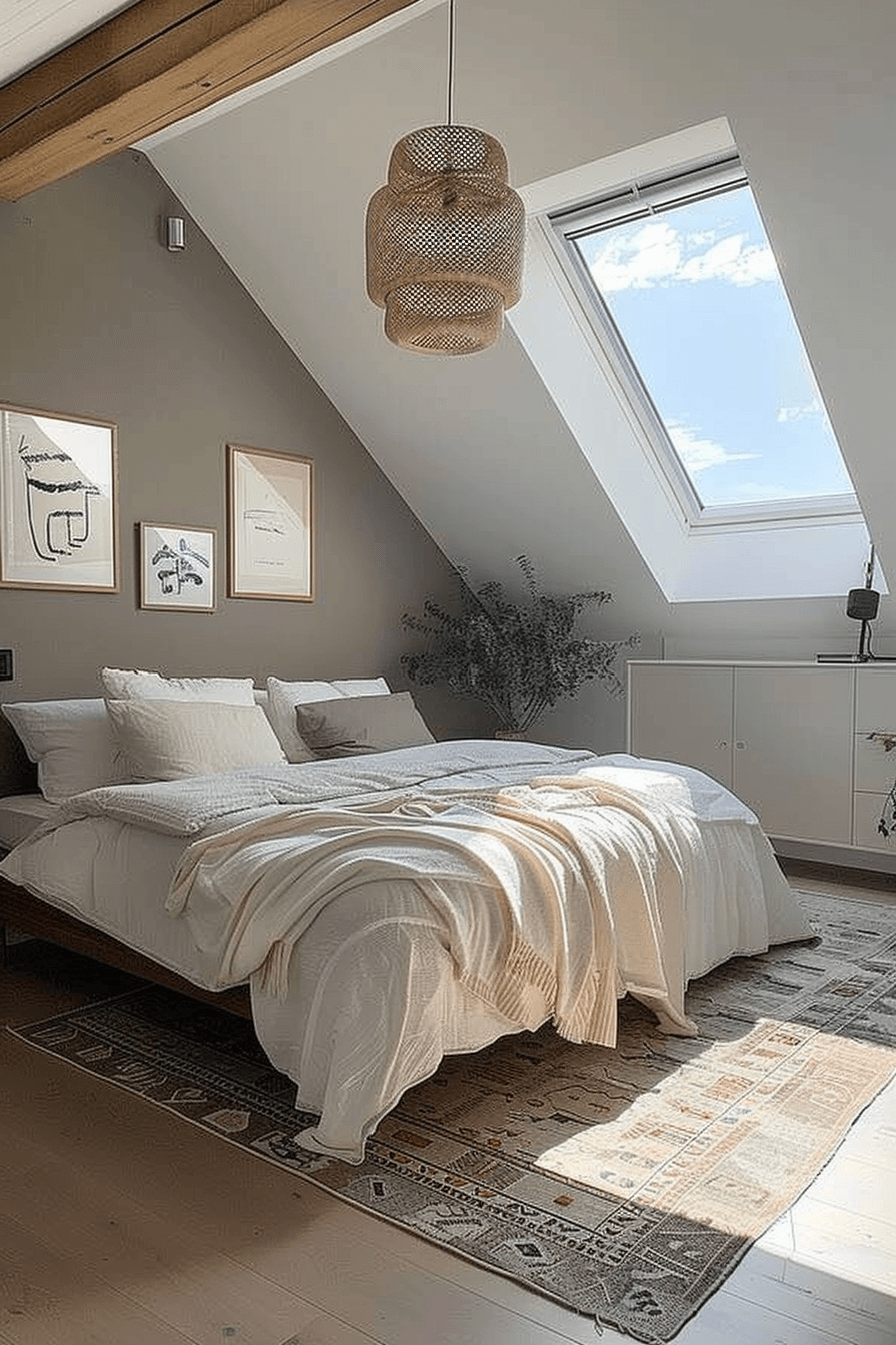 kleines schlafzimmer mit schräge