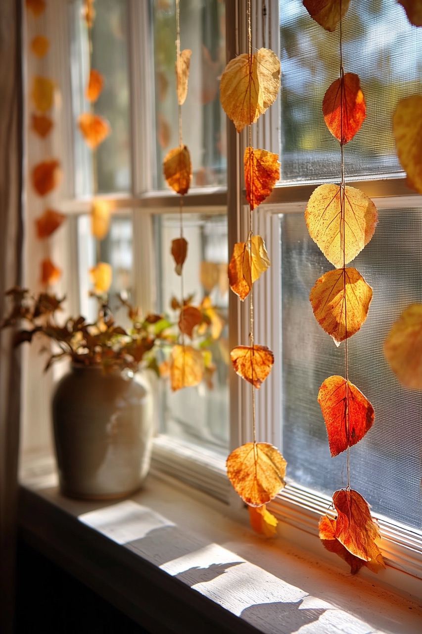 Kreiere schnelle Herbstdeko: Blättergirlande für dein Fenster
