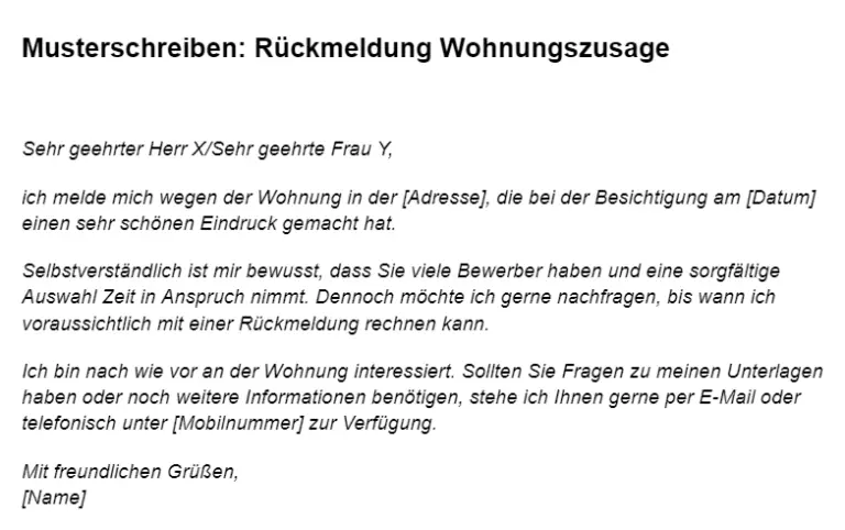Zwangsräumung Wie Bekomme Ich Eine Neue Wohnung Aufdringlich nachzufragen, ob man die Wohnung bekommt? + Muster