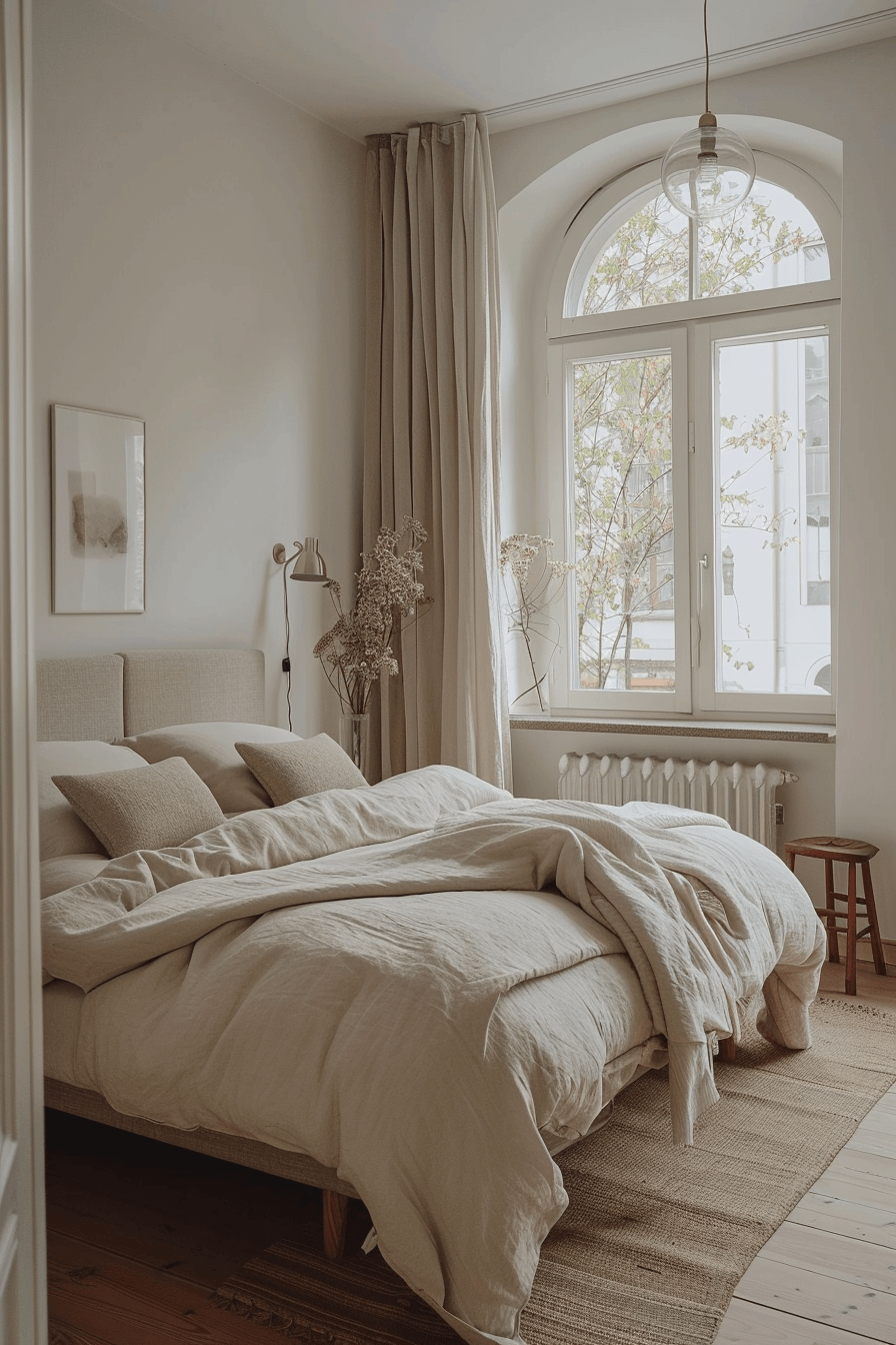 schlafzimmer beige altbau