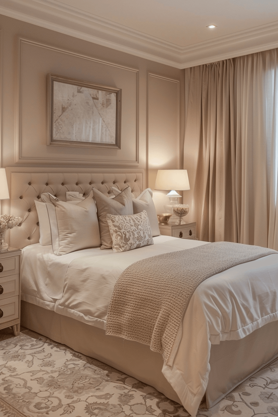 schlafzimmer beige in hotelstil