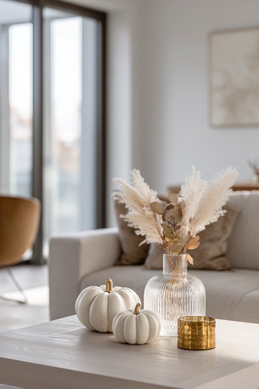 Setze auf moderne Herbstdeko mit minimalistischen Elementen