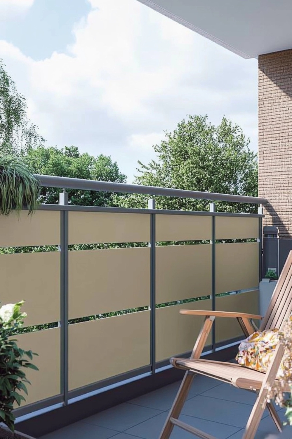 sichtschutz für kleinen balkon am Geländer
