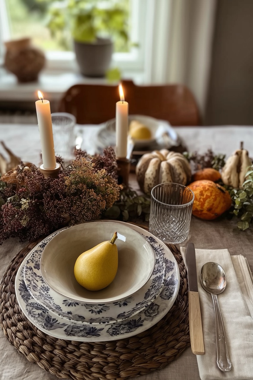 Verwende Wildblumen für eine natürliche Herbsttischdekoration