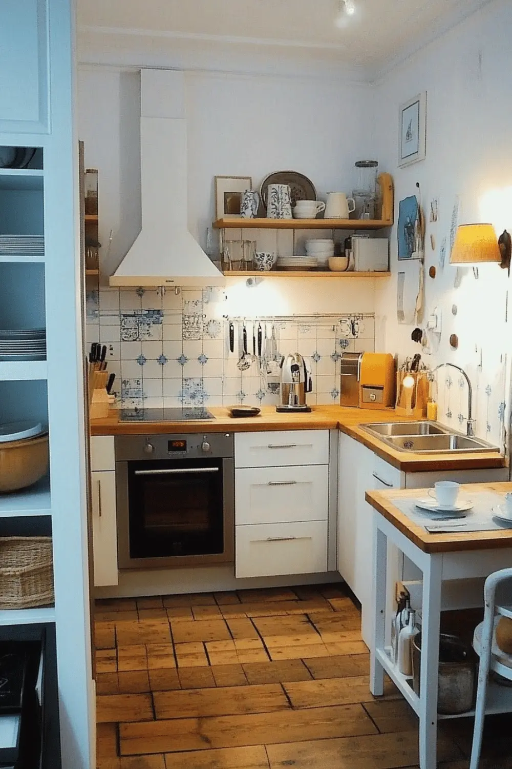 weiße küche modern mit holz