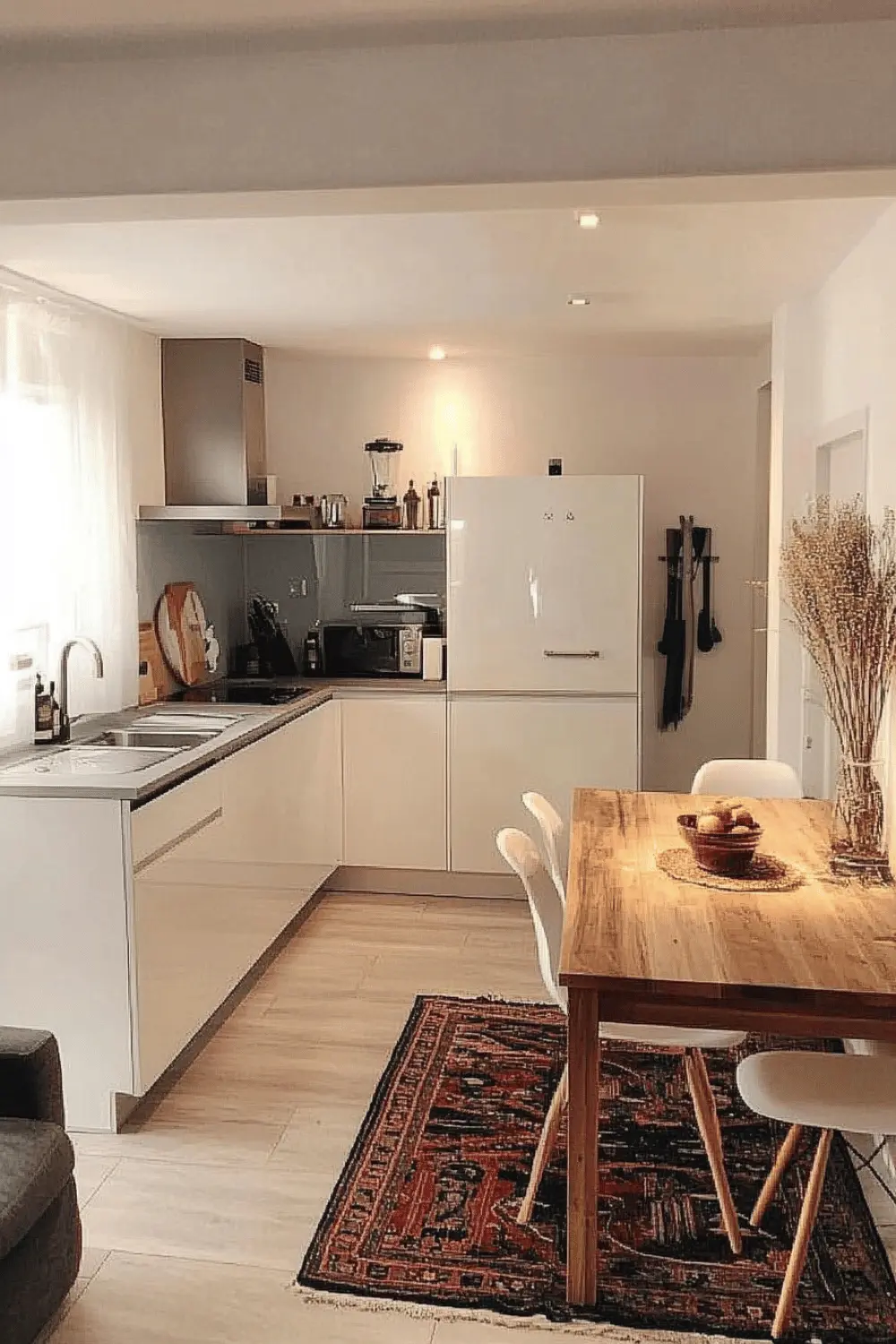 moderne kleine küche mit sitzplatz in l Form