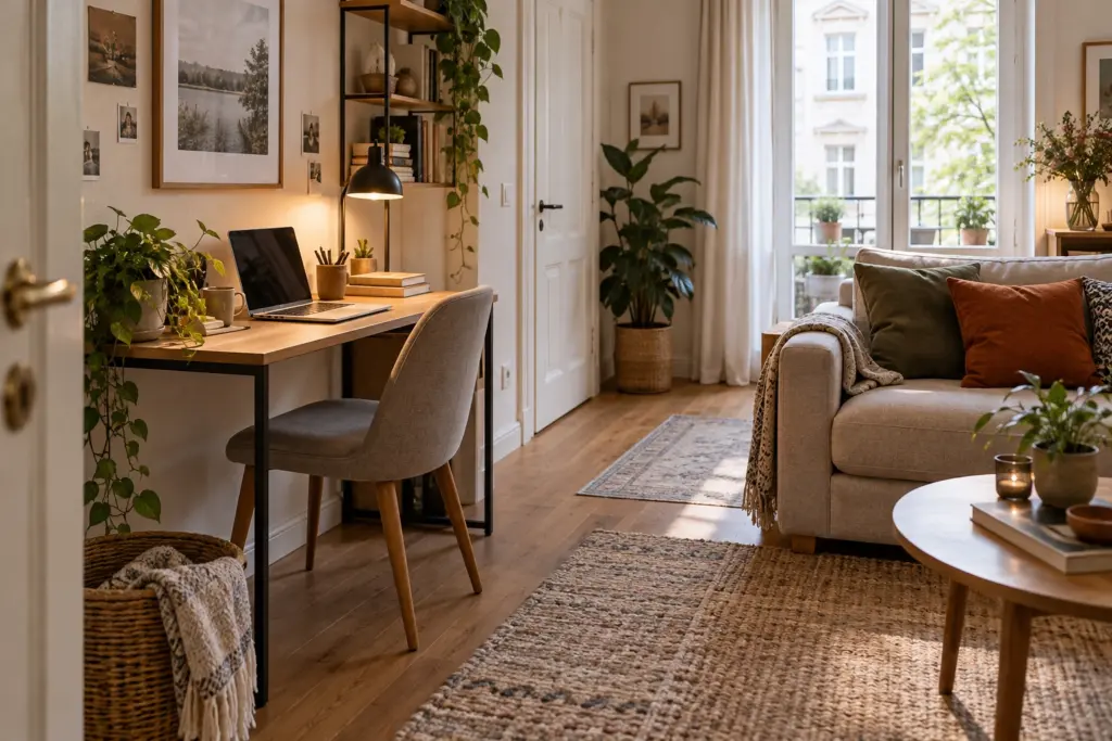 Kleiner Arbeitsplatz im Wohnzimmer: 19 Ideen, die wohnlich aussehen